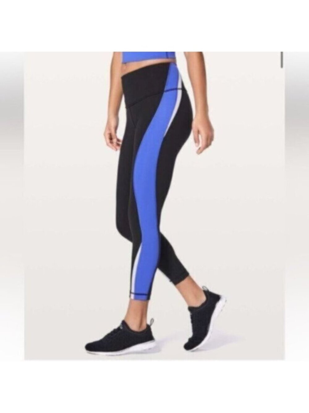 Lululemon Women's Black &  Blue White Lux Kick Serve Sweat Tight Legging Size 4